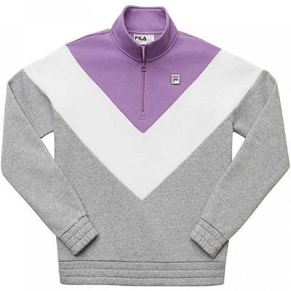 Fila Chevron Colorblock Purple Gray Pullover M - Picture 4 of 6